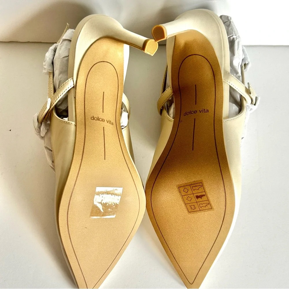 ☀️NEW Dolce Vita Kellen Heels in Ivory Leather. Size: 7.5 - Picture 14 of 16
